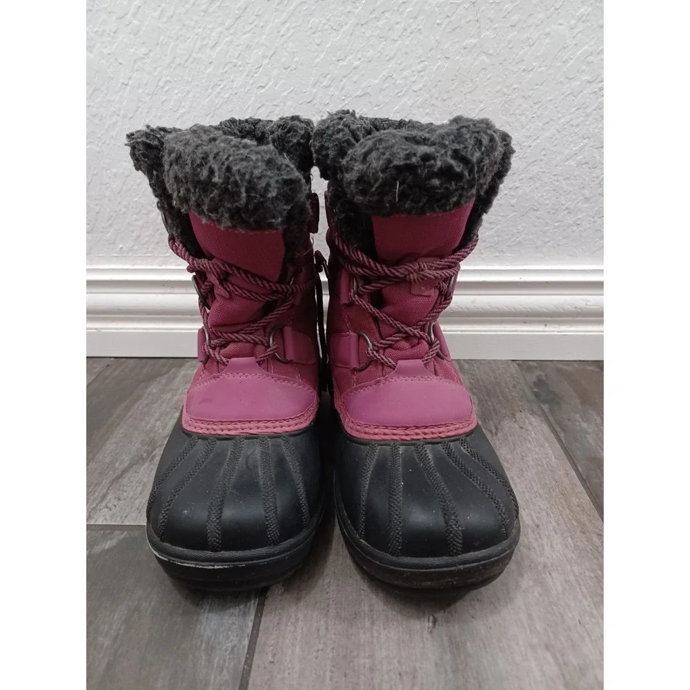 Children's Lace-Up Winter Boots Pink - Cat & Jack Snow Hiking Sz 1